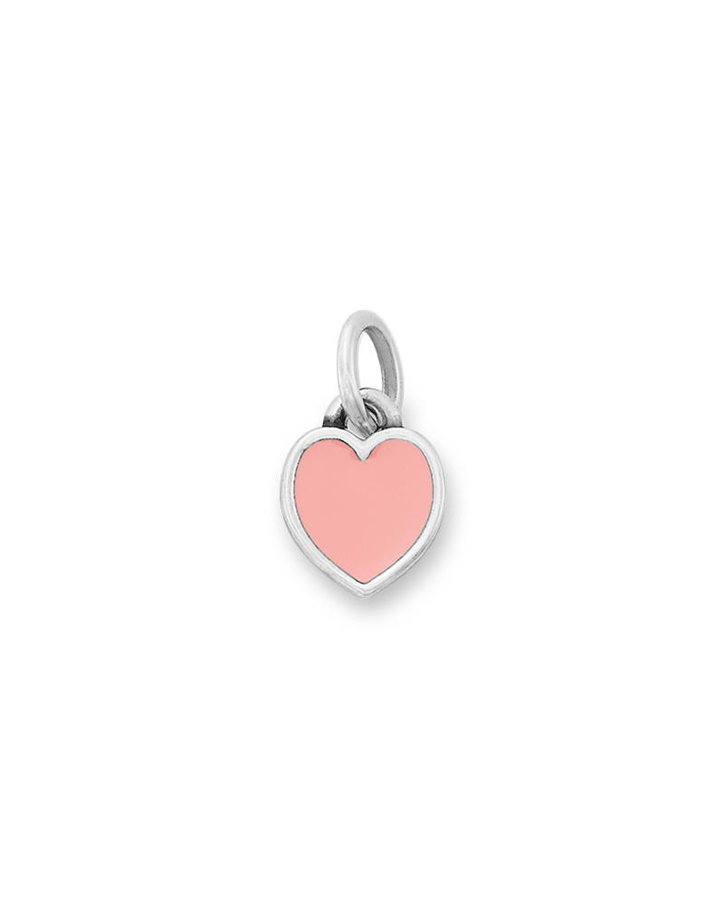 Enamel Pink Connected Hearts Charm