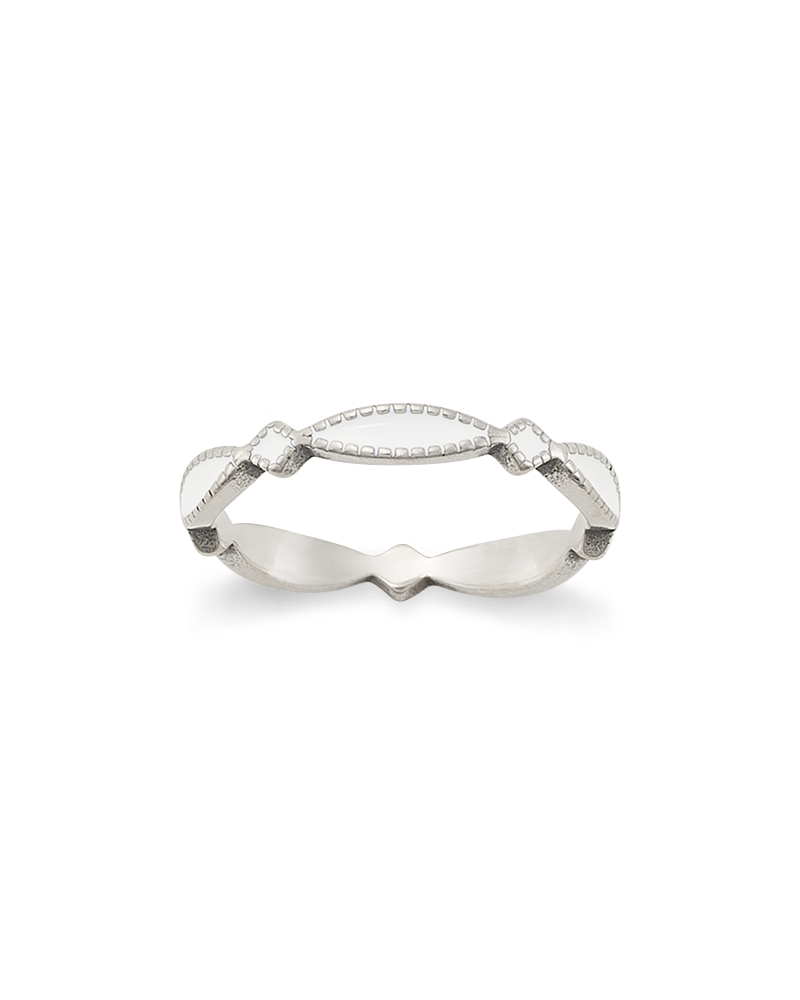 Enamel White Cordoba Stacker Ring