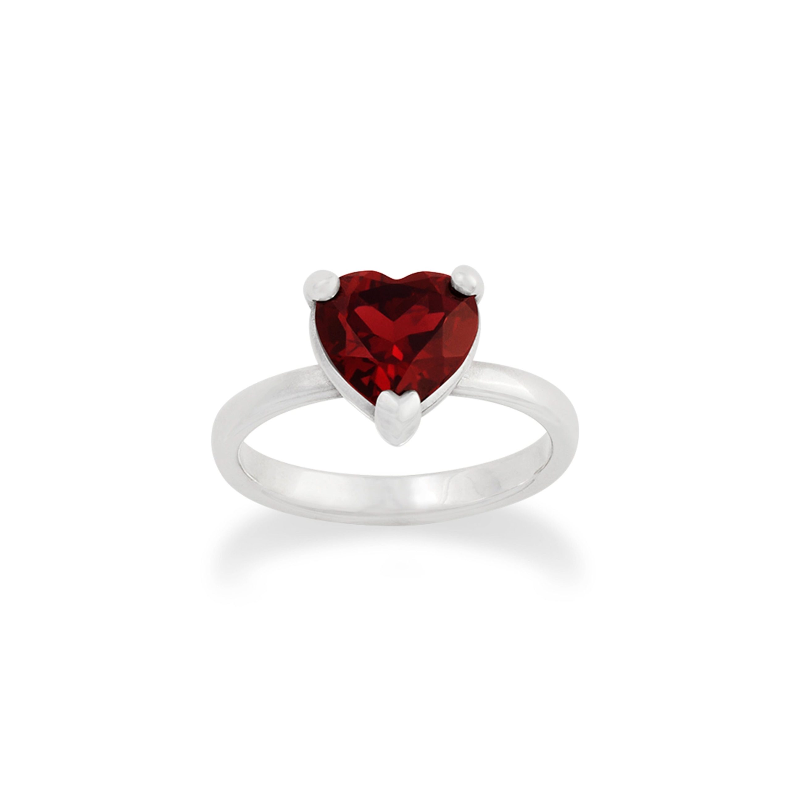 Heart Gemstone Ring with Garnet - Image 2